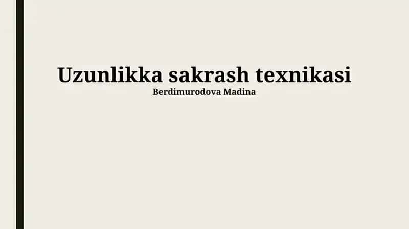 Uzunlikka sakrash texnikasi