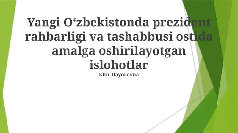 Mirziyoyevning sogʻliqni saqlash islohotlari