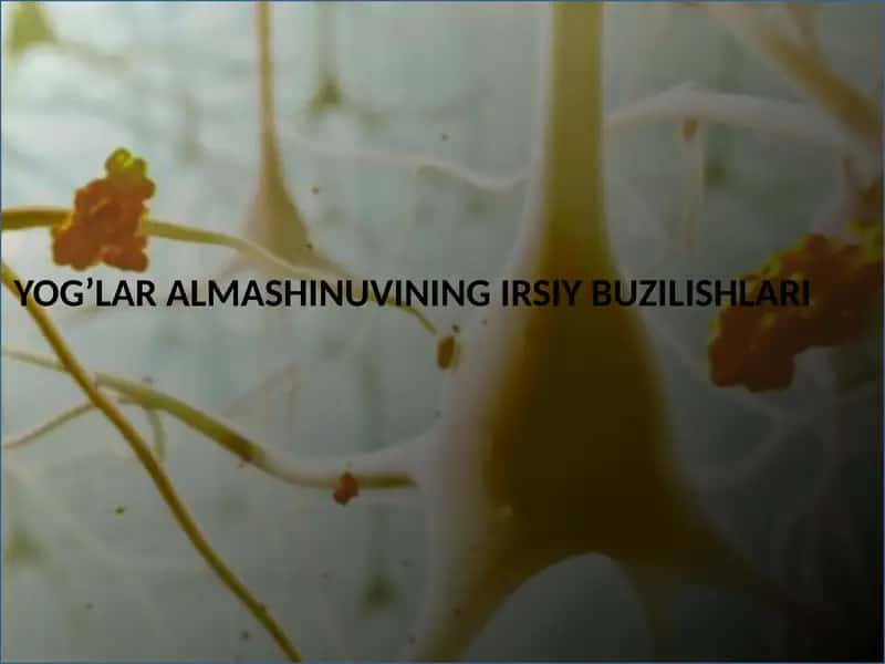 YOG’LAR ALMASHINUVINING IRSIY BUZILISHLARI