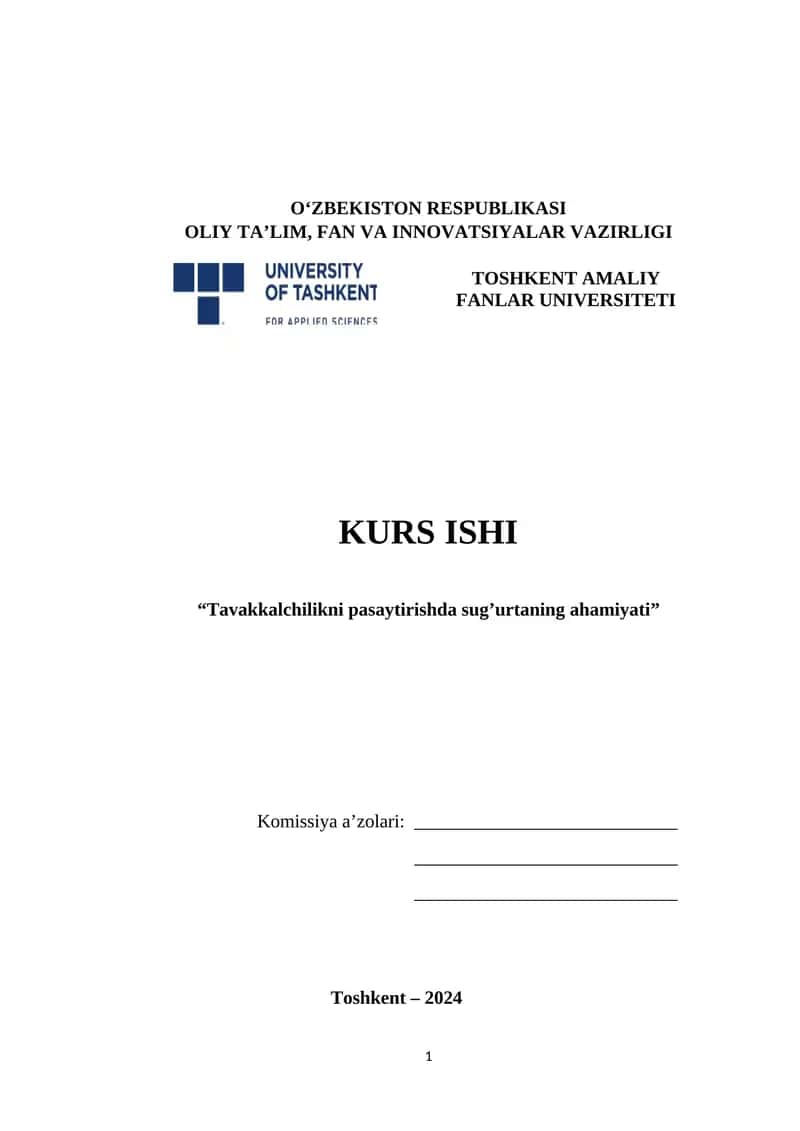 Tavakkalchilikni pasaytirishda sug’urtaning ahamiyati