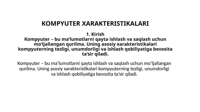 Kampyuter xarakteriskasi