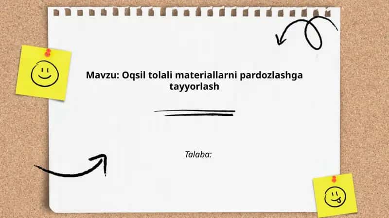 Oqsil tolali materiallarni pardozlash texnologiyalari