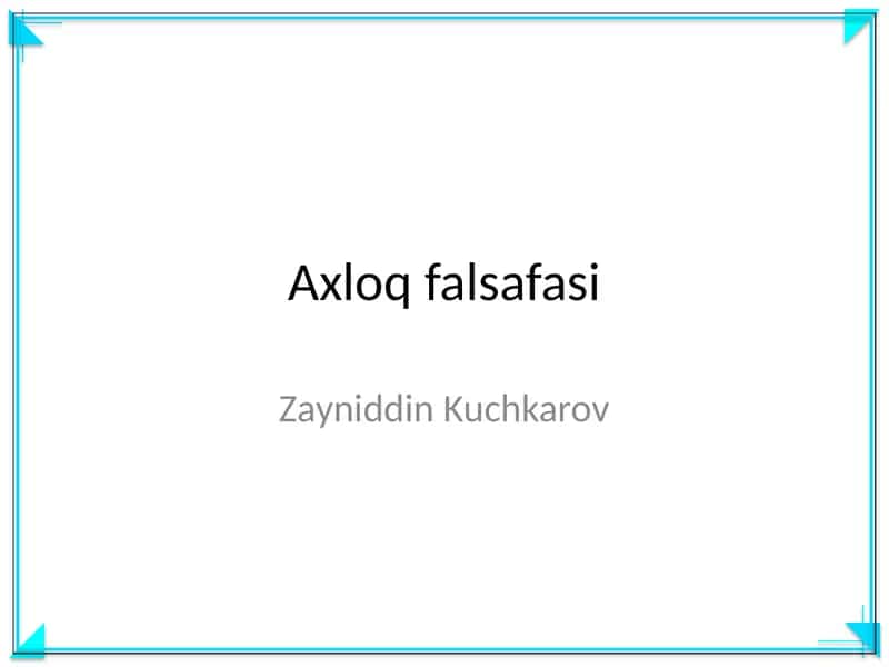 Axloq falsafasi