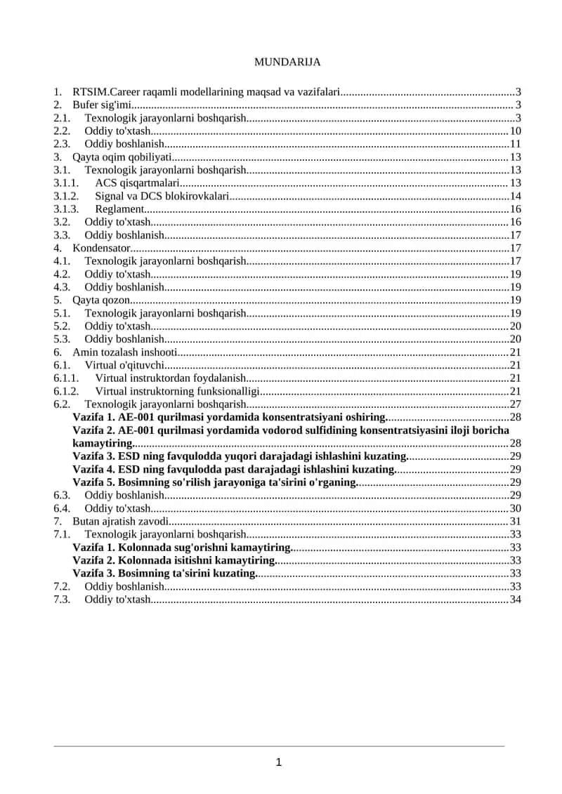 RTSIM.Career raqamli modellarining maqsad va vazifalari