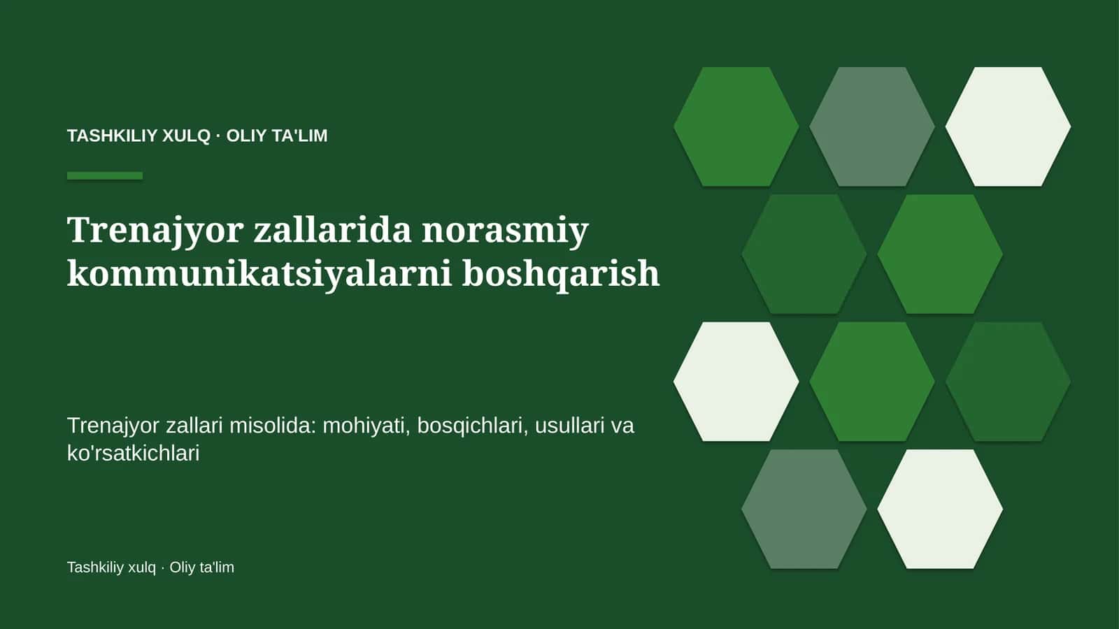 trenajyor zallarida norasmiy kommunikatsiyalarni boshqarish 5954
