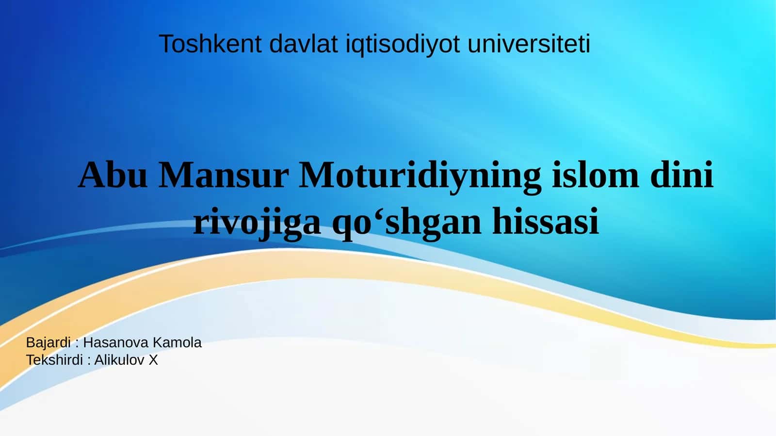 Abu Mansur Moturidiyning islom dini rivojiga qo‘shgan hissasi