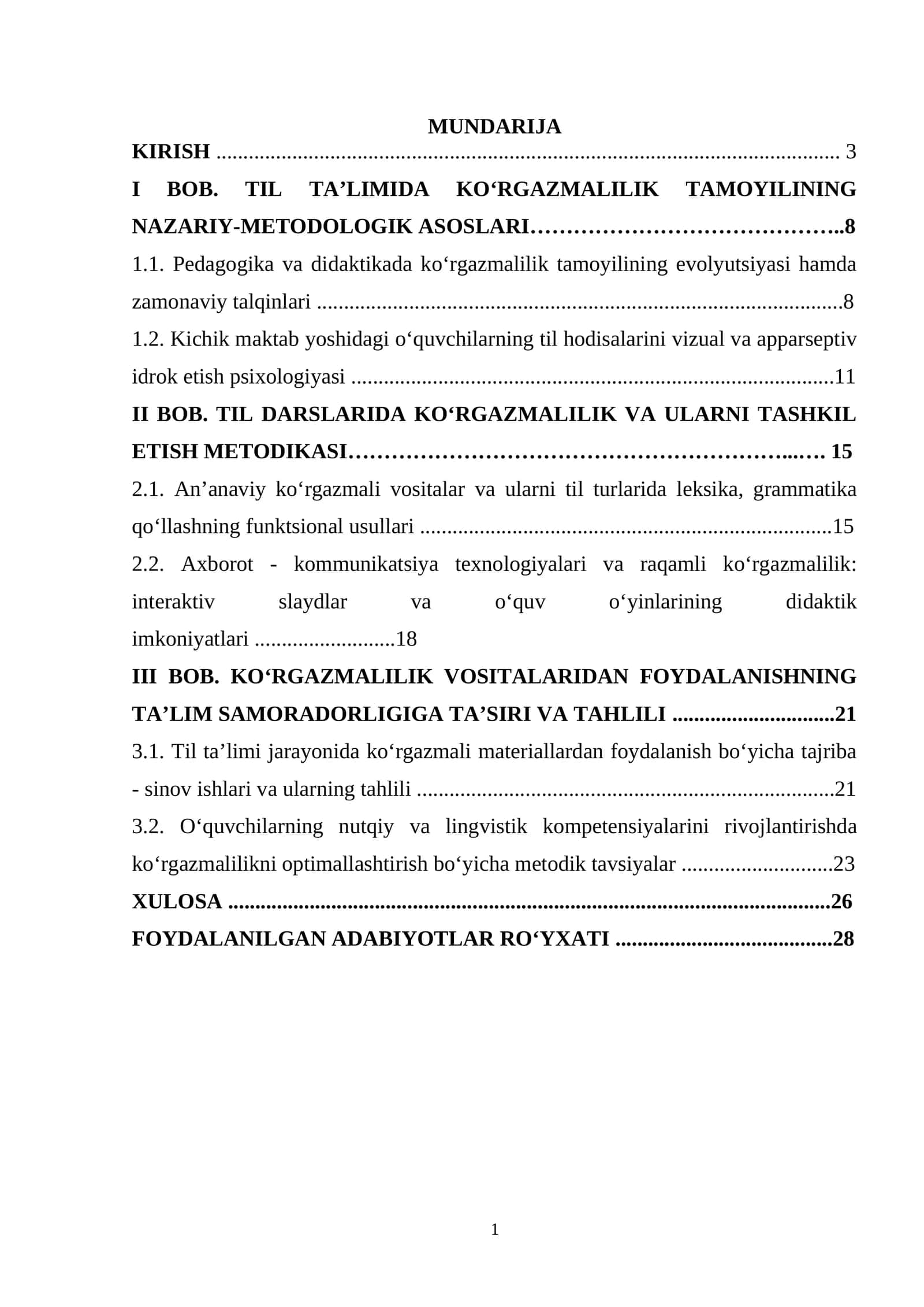 Ona tili oʻqitish metodikasida ko‘rgazmalilikning oʻrniva ahamiyati