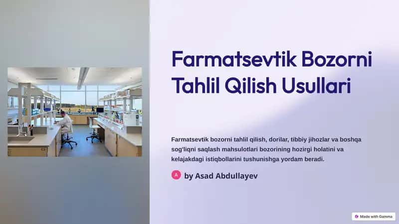 Farmatsevtik Bozorni Tahlil Qilish Usullari