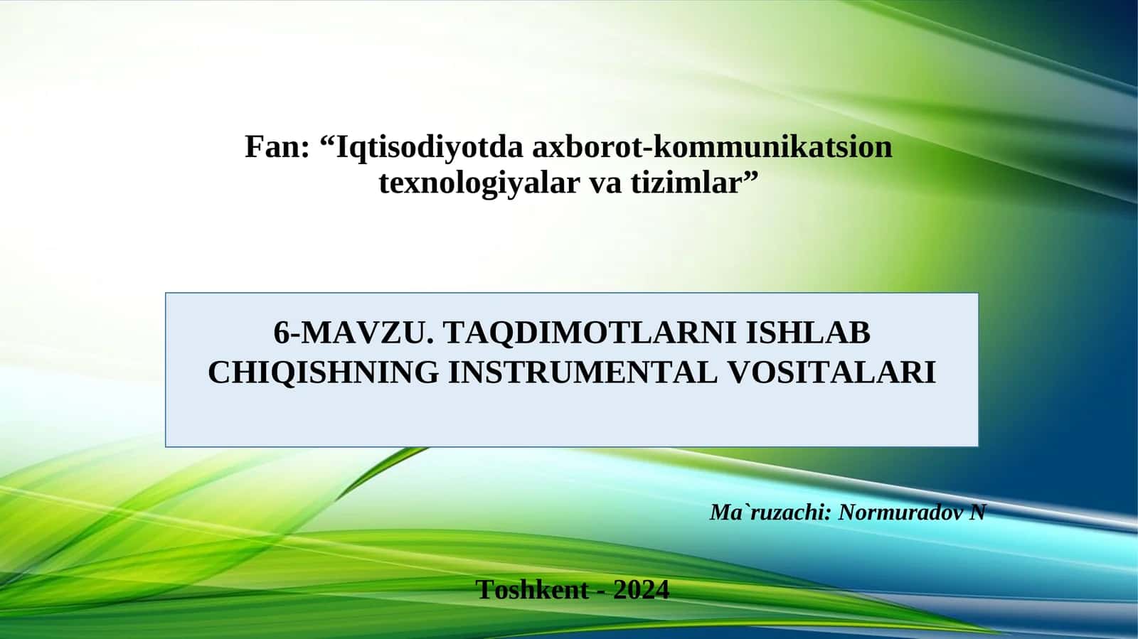TAQDIMOTLARNI ISHLAB CHIQISHNING INSTRUMЕNTAL VOSITALARI