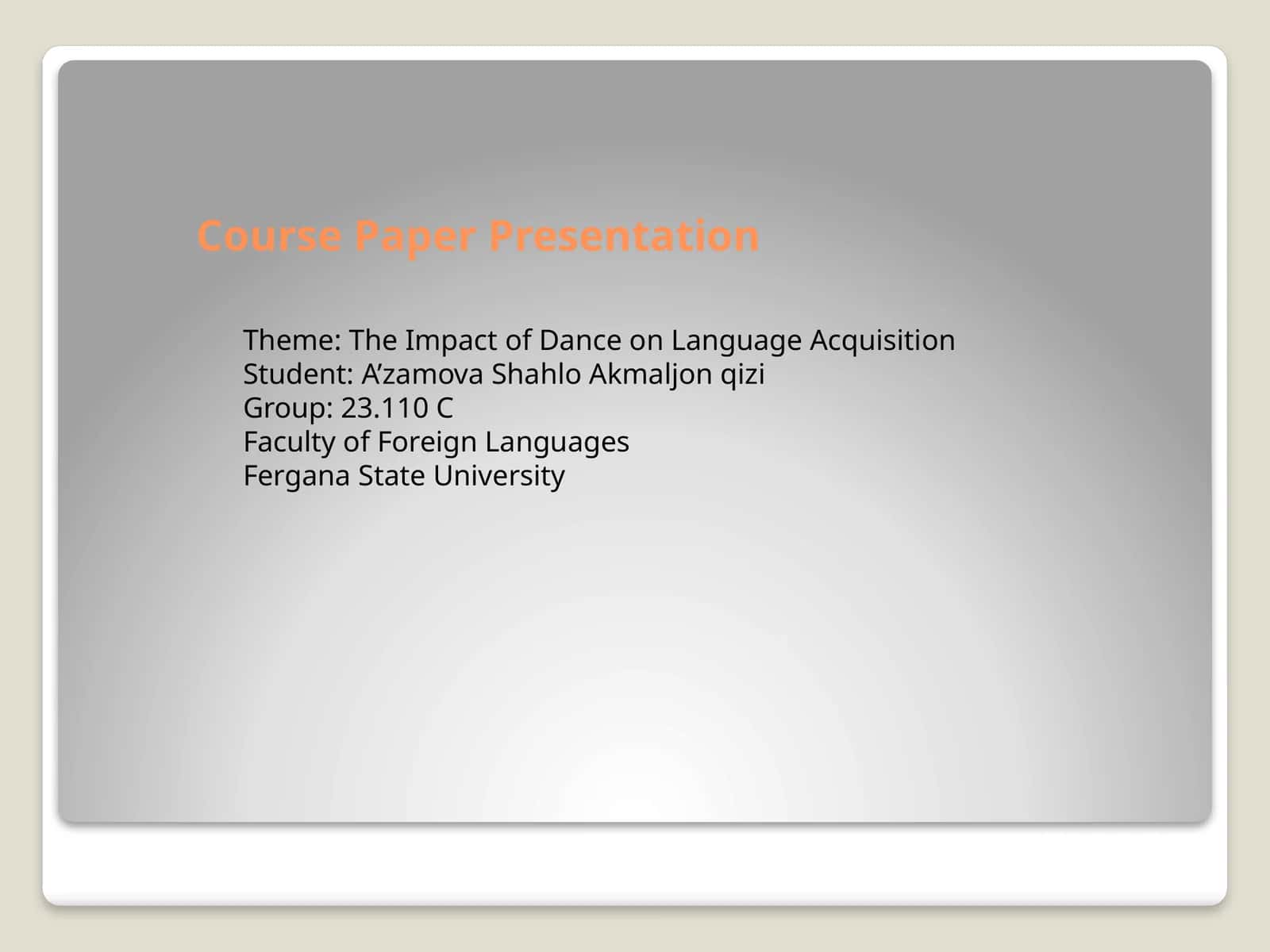 The Impact of Dance on Language Acquisition