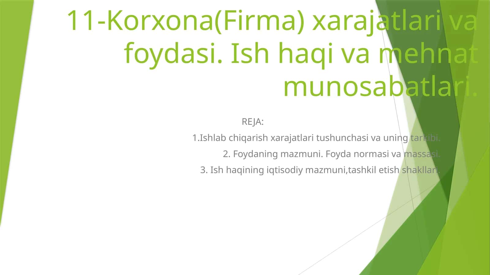 Ishlab chiqarish xarajatlari tushunchasi va uning tarkibi