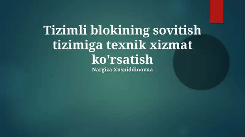 Tizim Bloki Sovutish Tizimi Umumiy Ko'rinishi