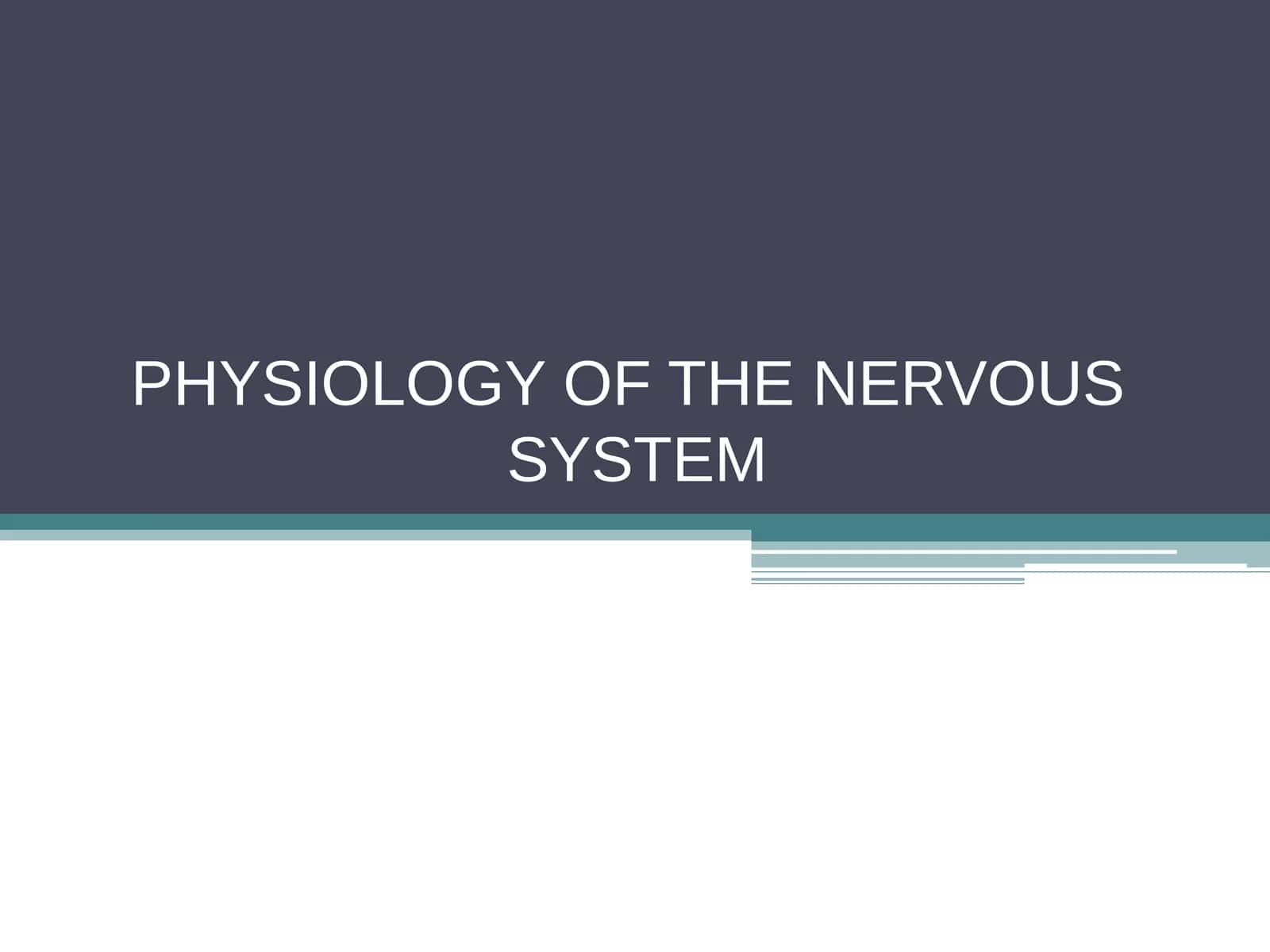 PHYSIOLOGY OF THE NERVOUS SYSTEM