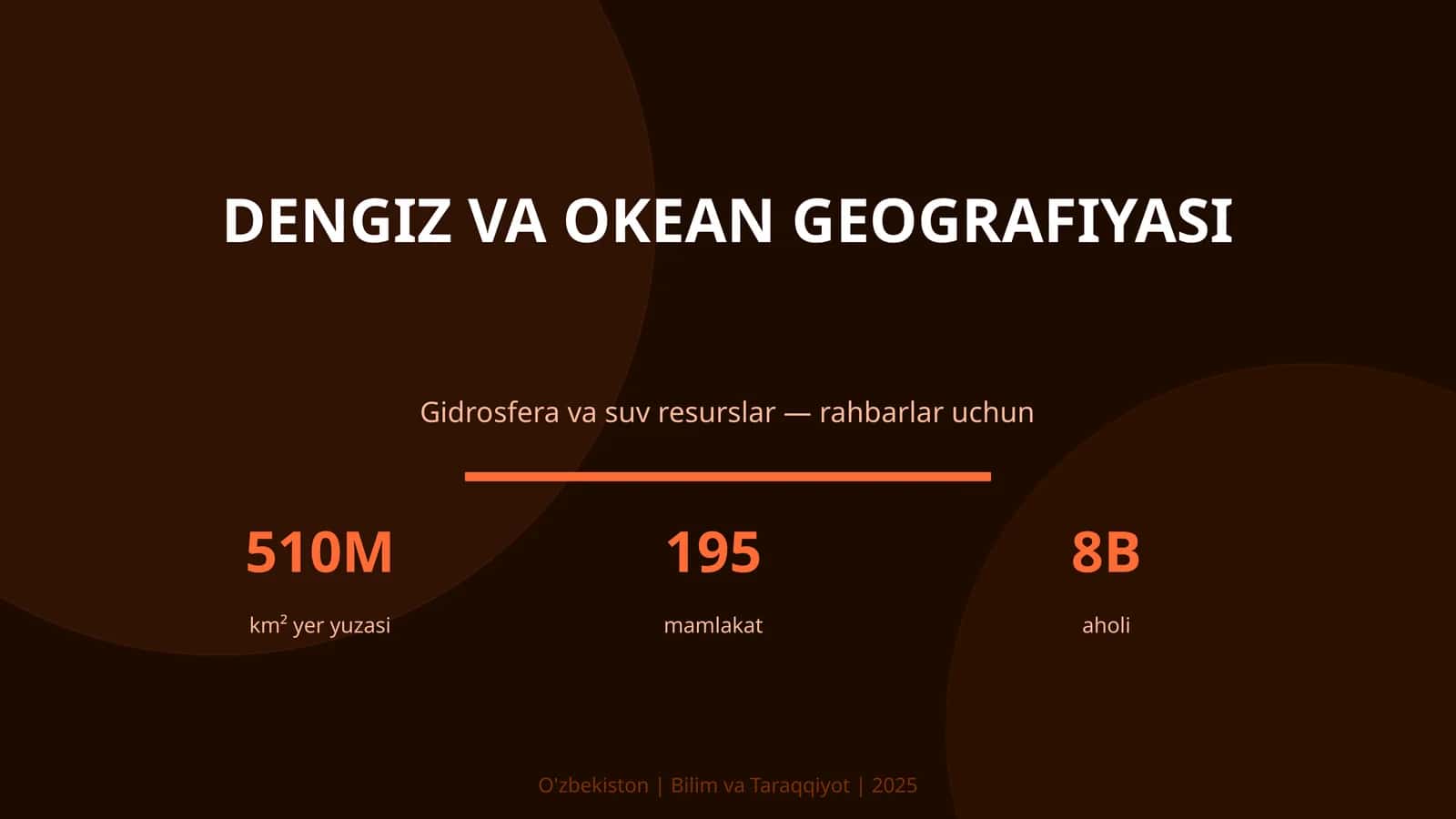 DENGIZ VA OKEAN GEOGRAFIYASI