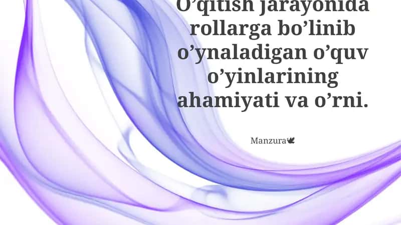 Rolli o'ynaydigan o'quv o'yinlarining ta'rifi