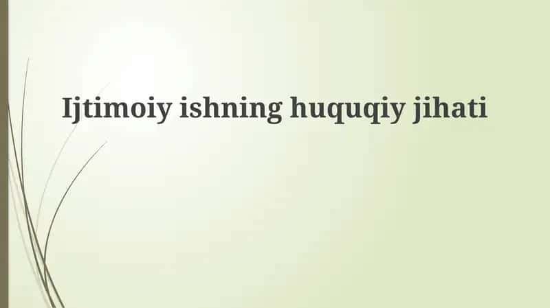 Ijtimoiy ishning huquqiy jihati