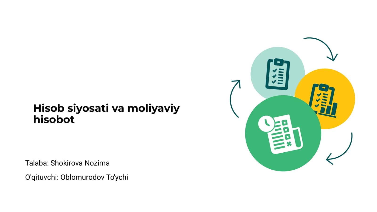 Hisob siyosati va moliyaviy hisobot