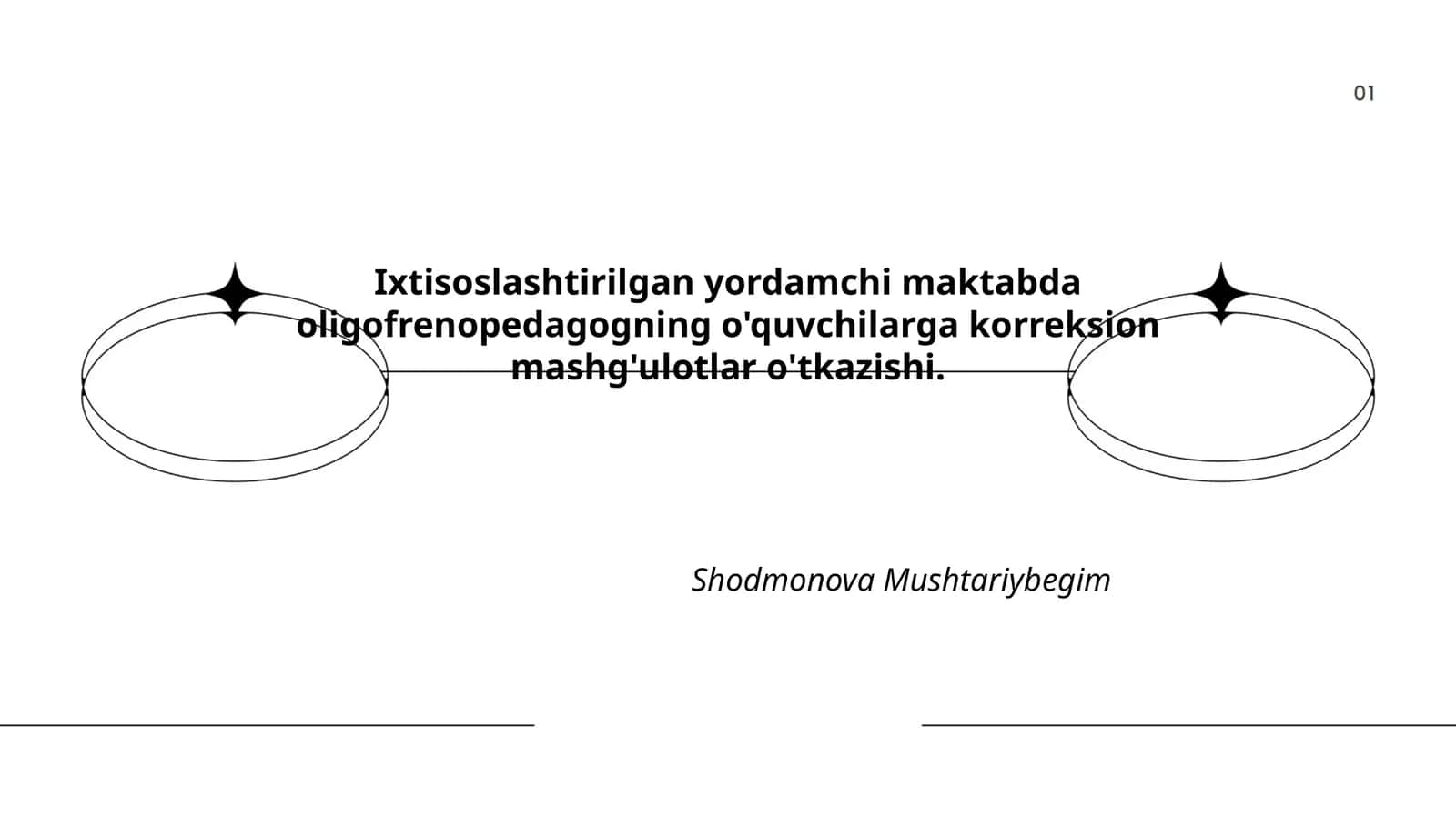 Ixtisoslashtirilgan yordamchi maktabda oligofrenopedagogning o'quvchilarga korreksion mashg'ulotlar o'tkazishi