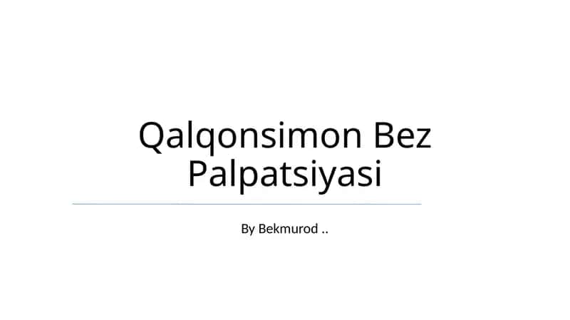 Qalqonsimon Bez Palpatsiyasi