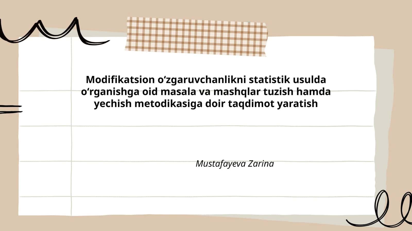 Modifikatsion oʻzgaruvchanlikni statistik usulda oʻrganish