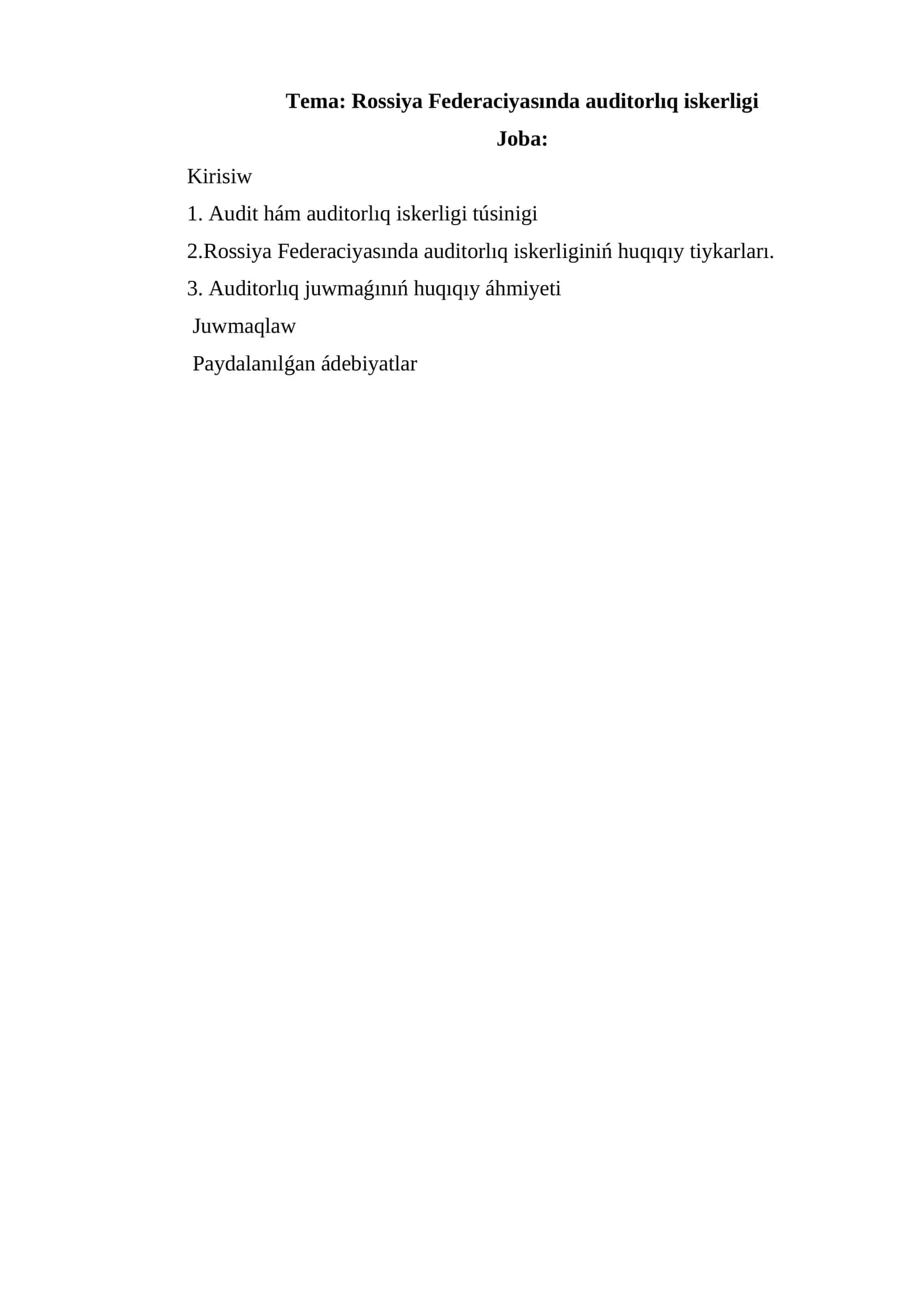 Rossiya Federaciyasında auditorlıq iskerligi