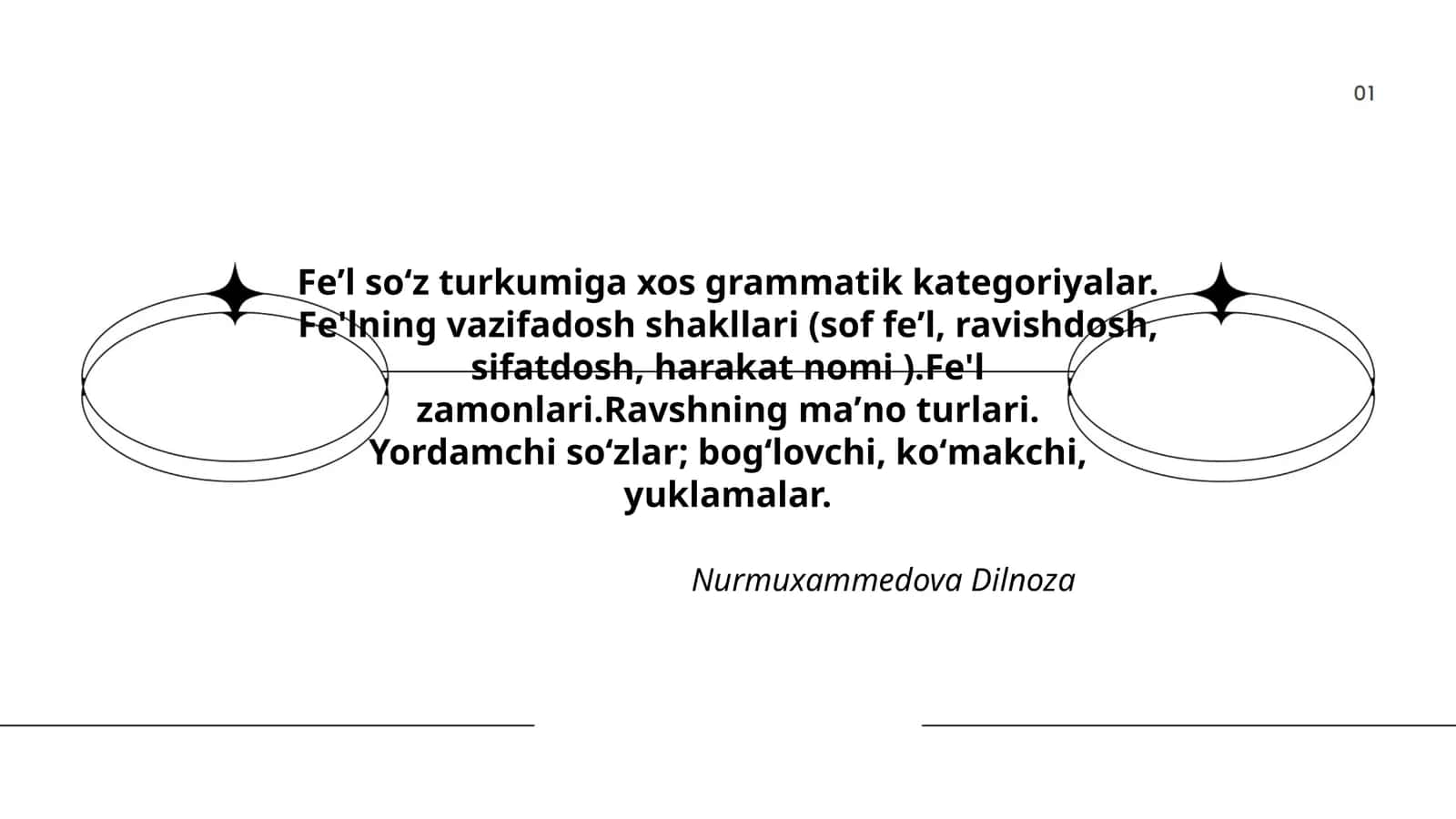 Feʼl soʻz turkumiga xos grammatik kategoriyalar