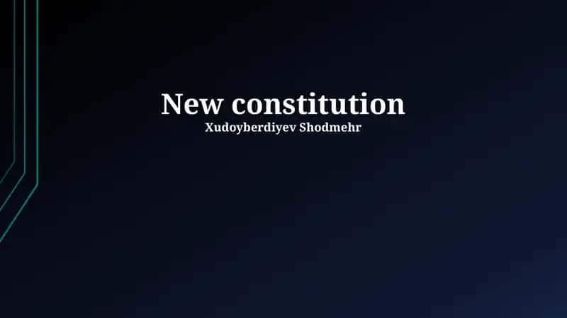 New constitution