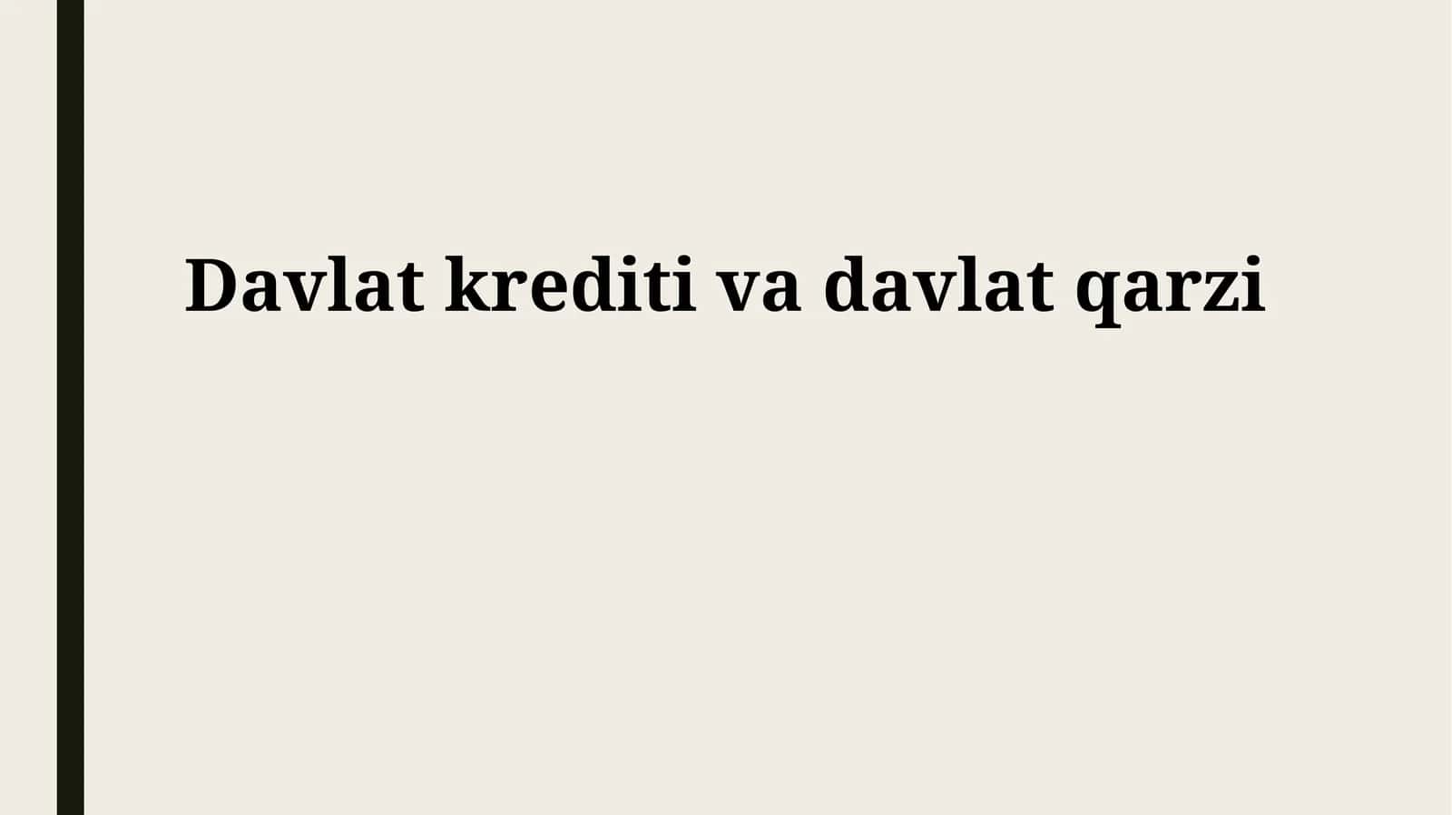 Davlat krediti va davlat qarzi