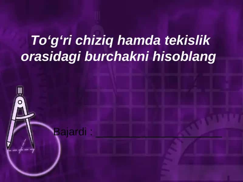 Tekislik va uning tenglamalari