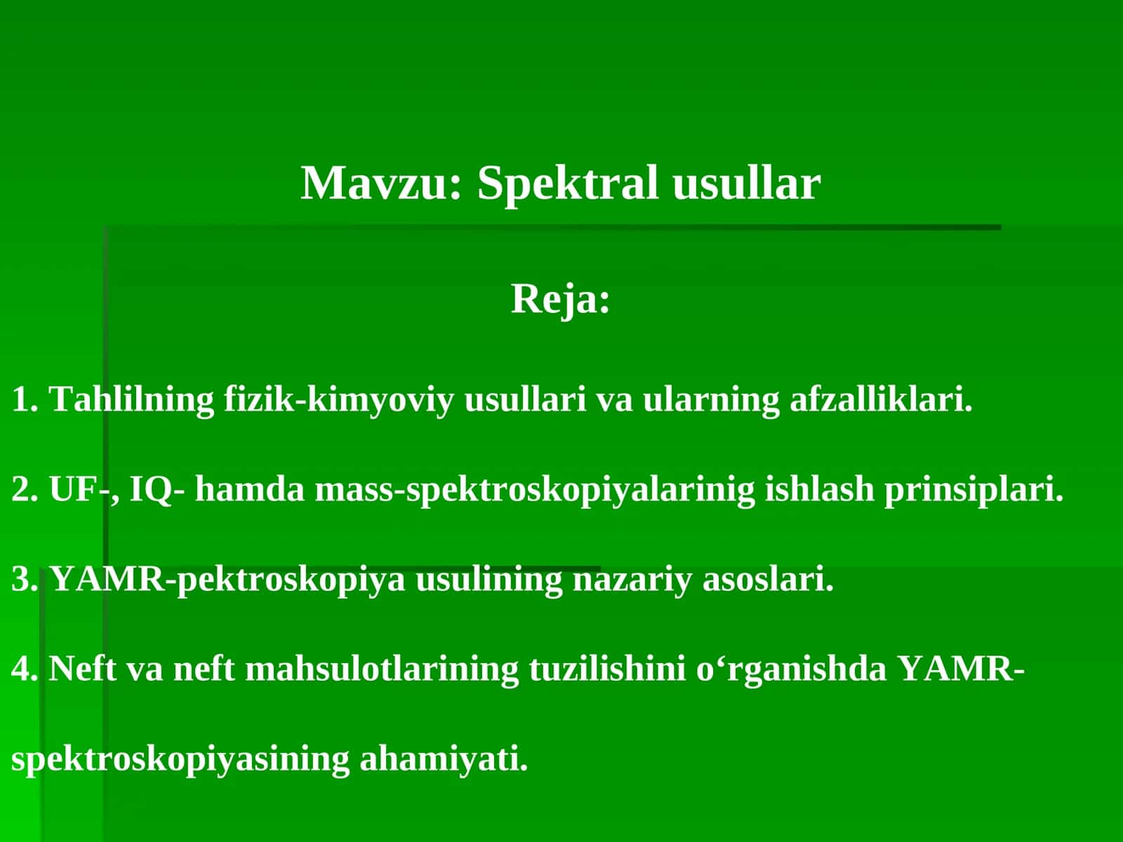 Spektral usullar