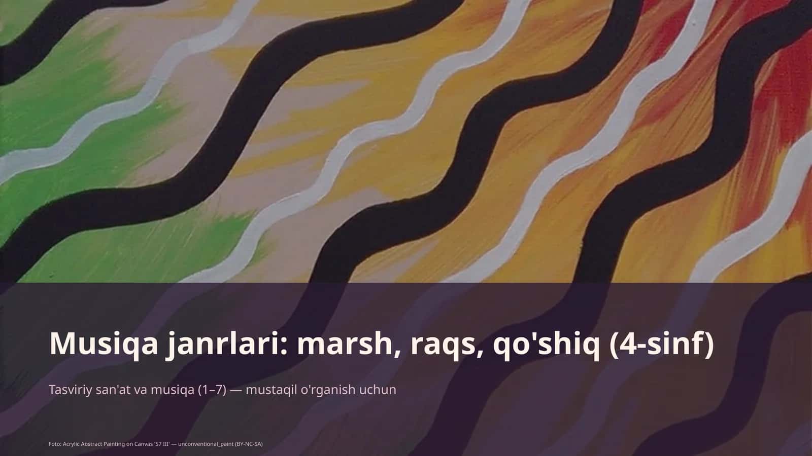 Musiqa janrlari: marsh, raqs, qo'shiq (4-sinf)