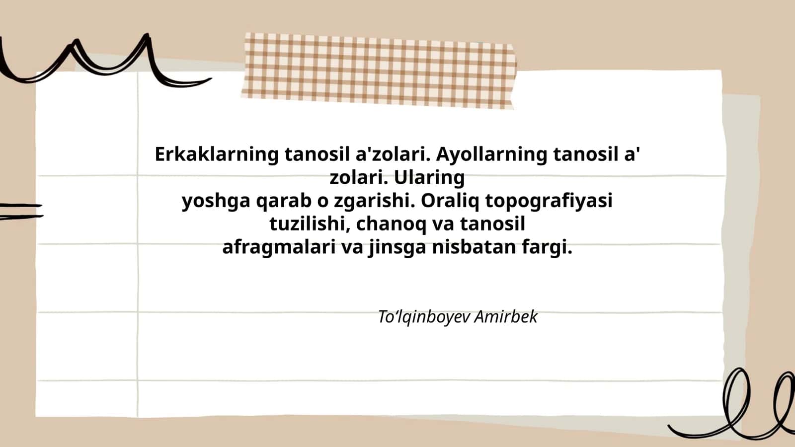 Erkaklarning tanosil a'zolari