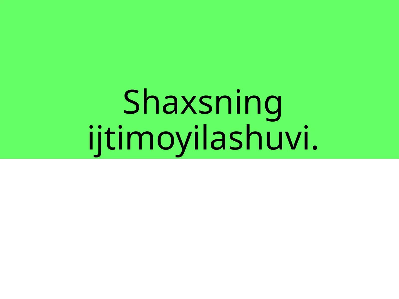 Shaxsning ijtimoyilashuvi