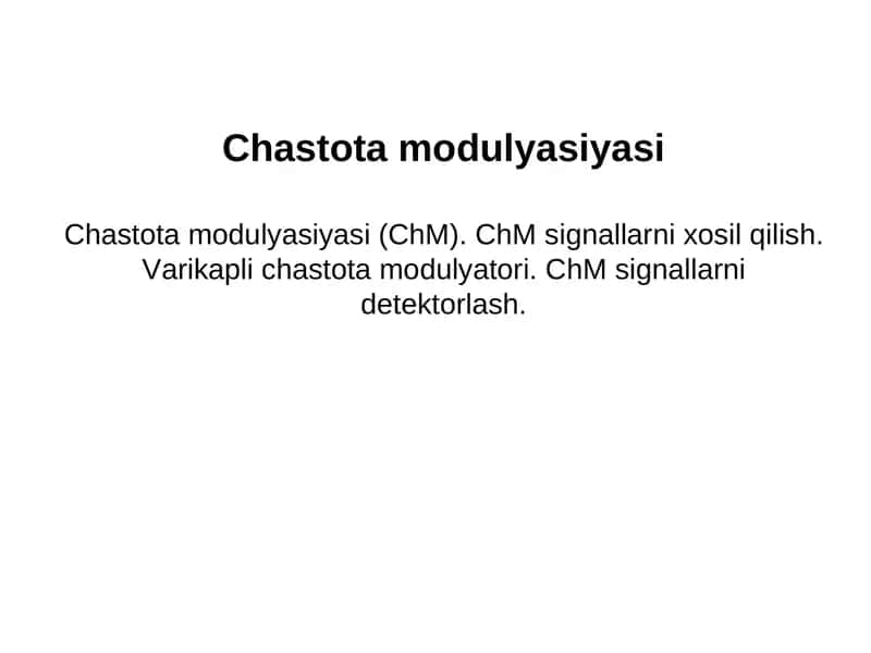 Chastota modulyasiyasi