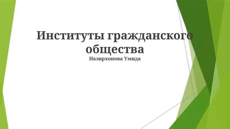 Институты гражданского общества