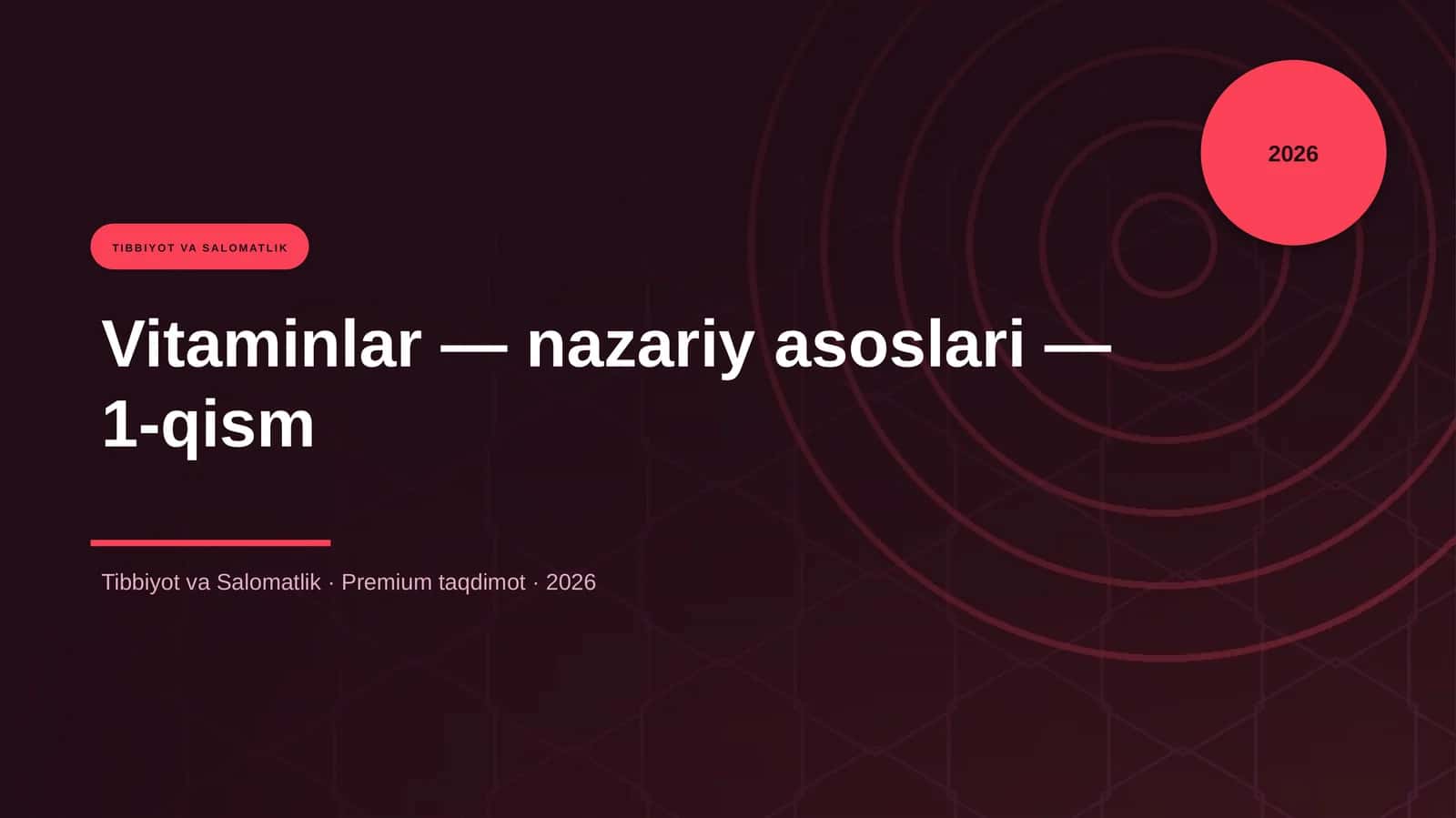 Vitaminlar — nazariy asoslari — 1-qism