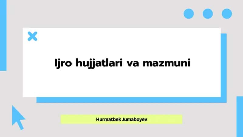 Ijro hujjatlari