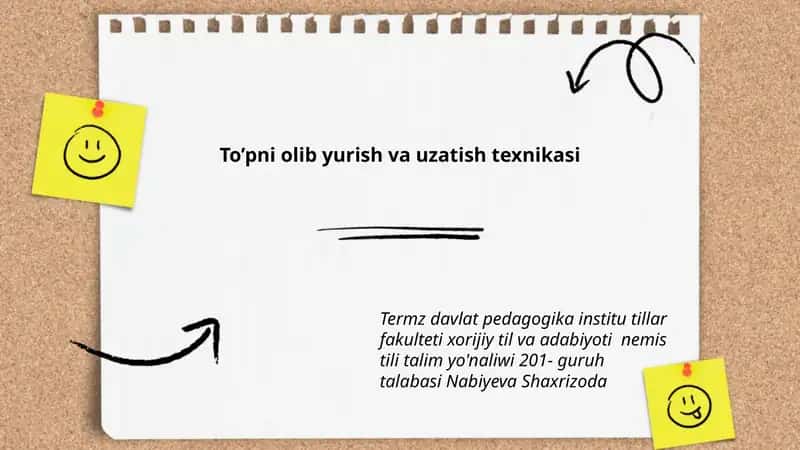 To’pni olib yurish va uzatish texnikasi