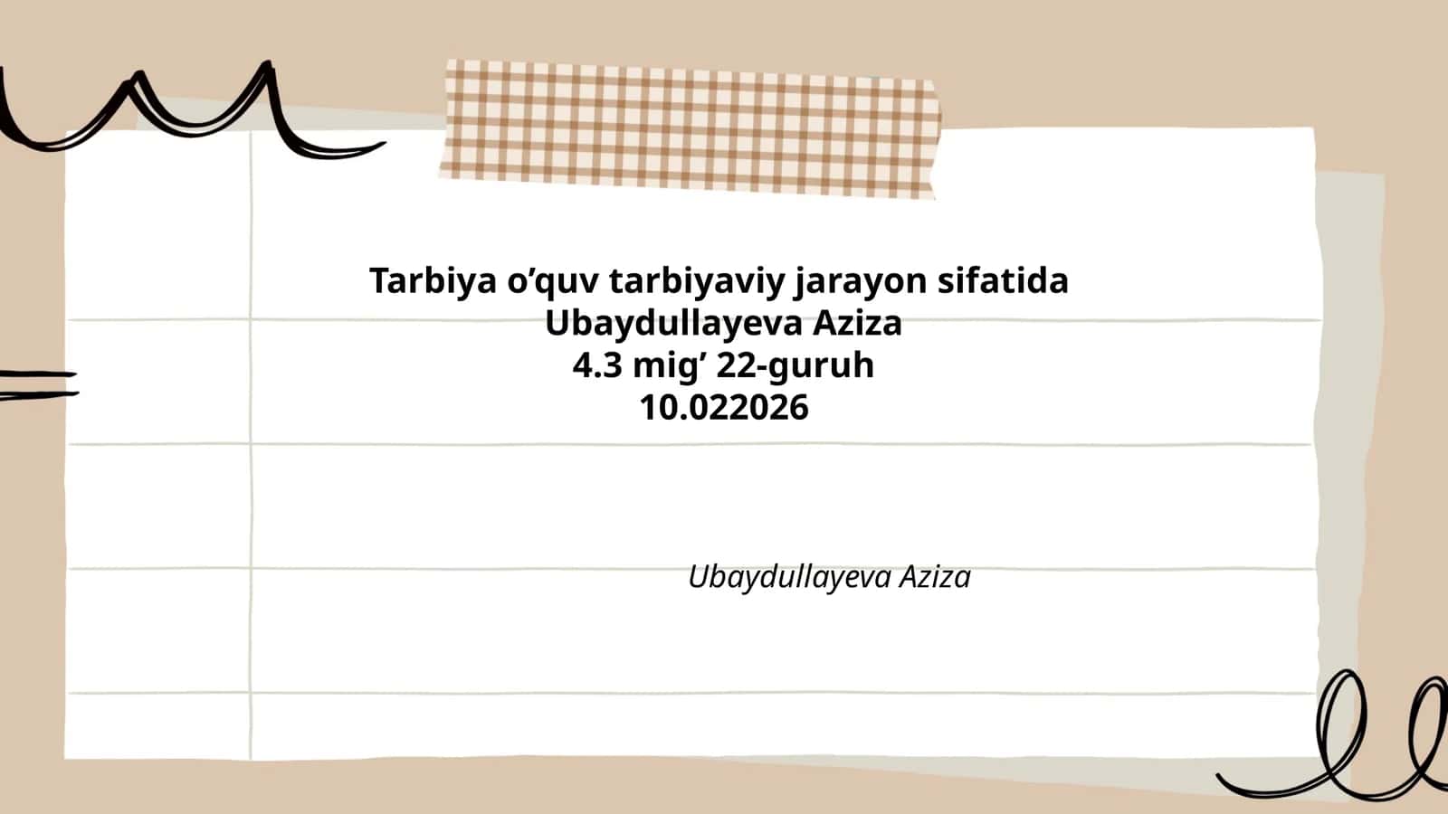 Tarbiya O’quv Tarbiyaviy Jarayon Sifatida
