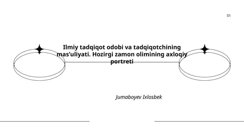 Ilmiy tadqiqot odobi va tadqiqotchining masʼuliyati. Hozirgi zamon olimining axloqiy portreti
