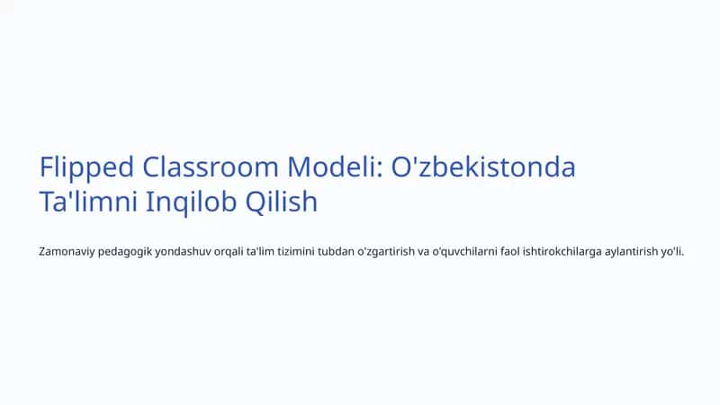 Flipped Classroom Modeli