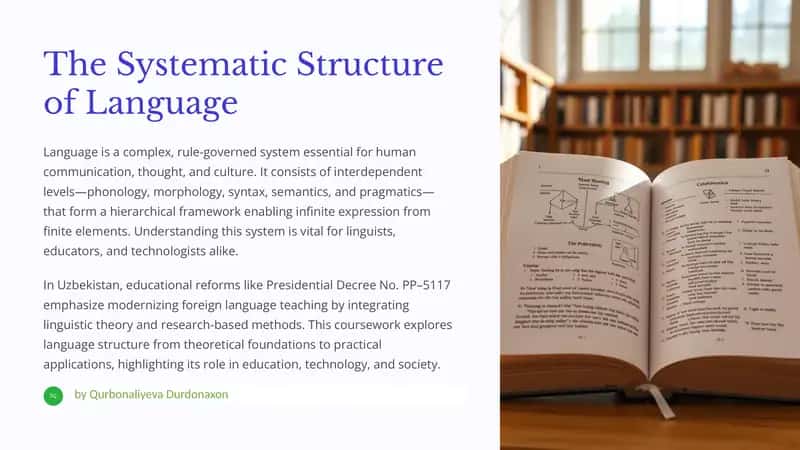 The Systematic Structure of Language