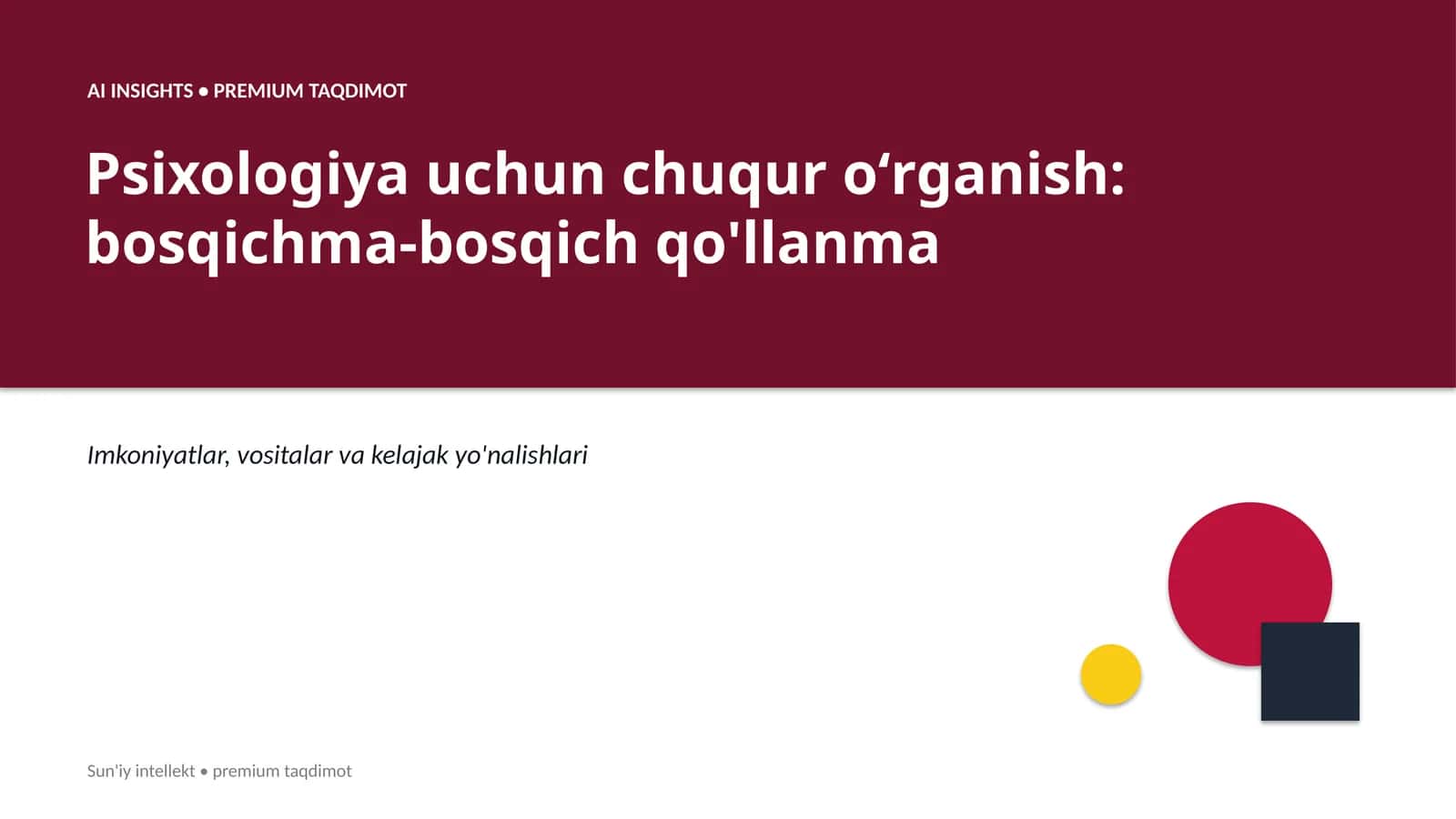 Psixologiya uchun chuqur oʻrganish: bosqichma-bosqich qo'llanma