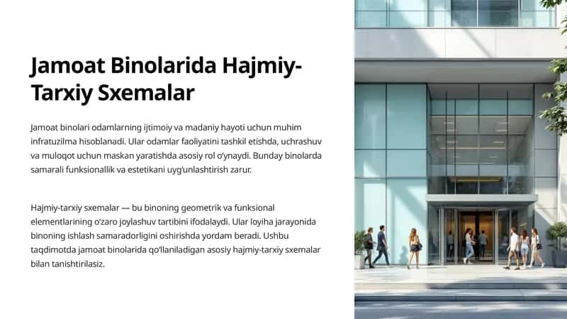 Jamoat Binolarida Hajmiy-Tarxiy Sxemalar