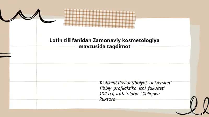 Zamonaviy kosmetologiya
