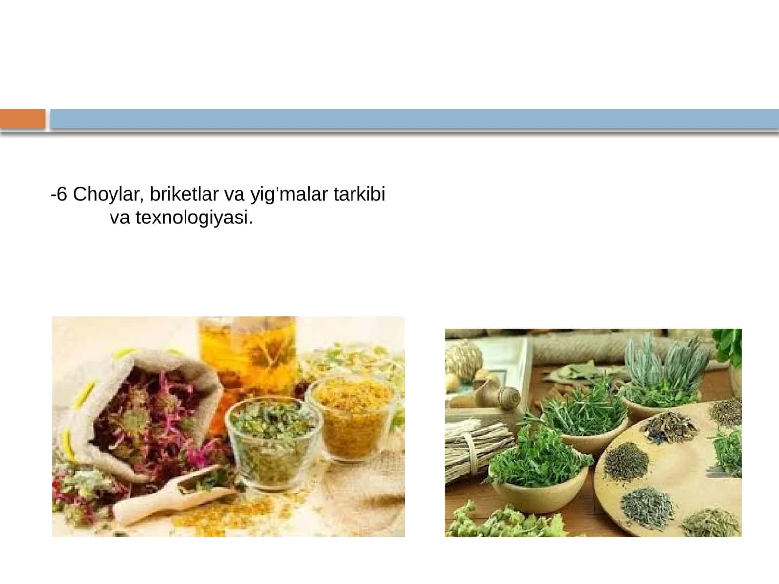 Chоylar, briketlar va yig’malar tarkibi va texnоlоgiyasi
