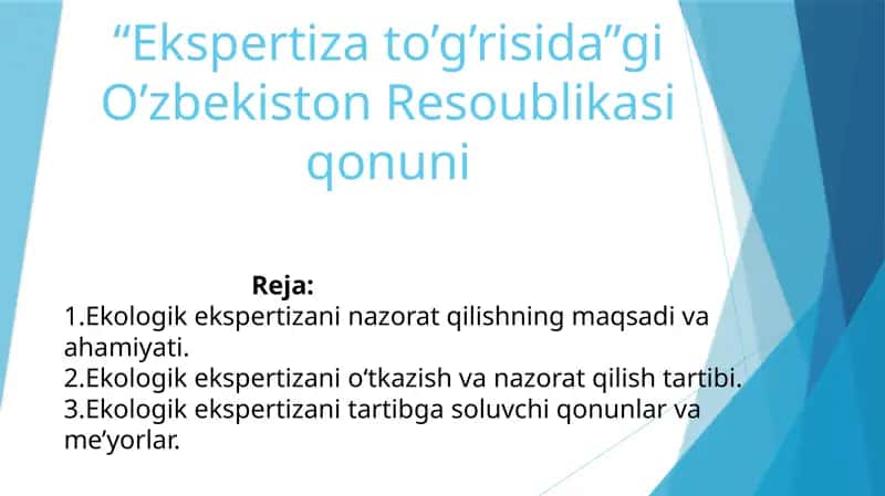 Ekologik ekspertiza to'g'risida O'zbekiston Respublikasi qonuni