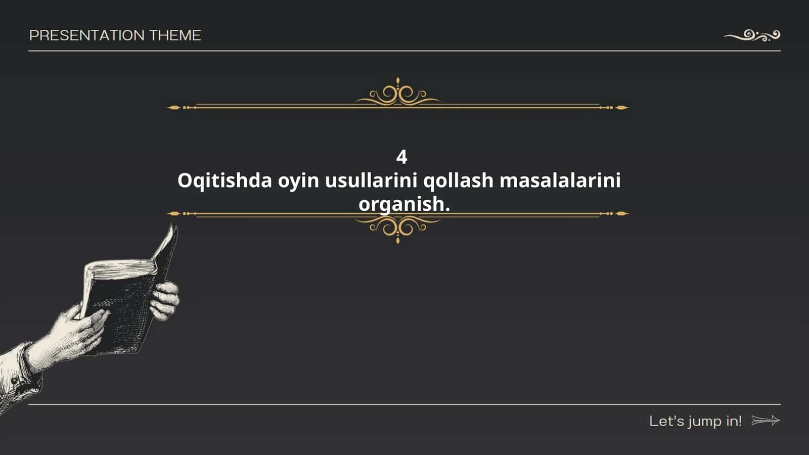Oqitishda oyin usullarini qollash masalalarini organish