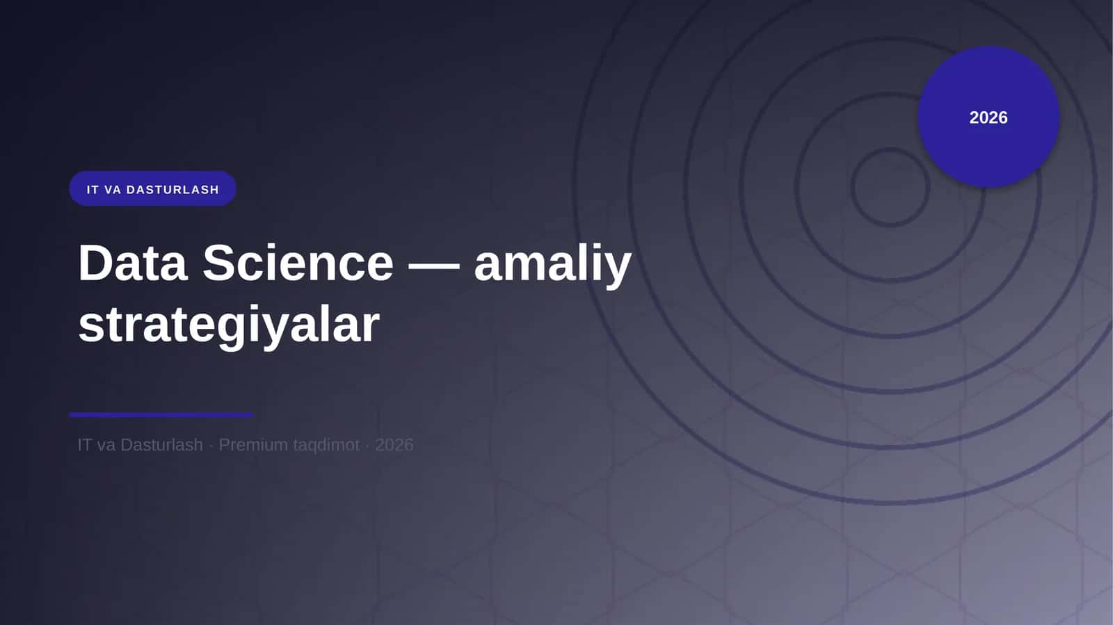 Data Science — amaliy strategiyalar