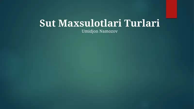 Sut Maxsulotlari Turlari